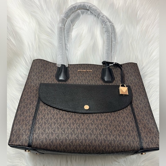 Michael Kors Brown and Black Mercer Tote ✨brand new✨ - Picture 2 of 11